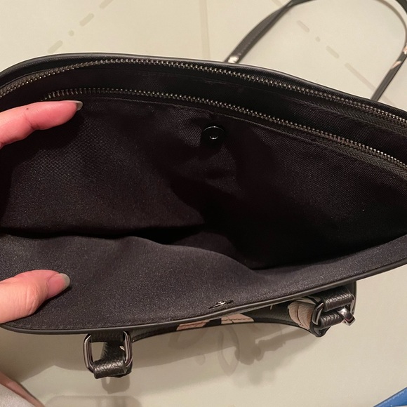 A New Day Black Floral Satchel Purse NWOT - Picture 8 of 10